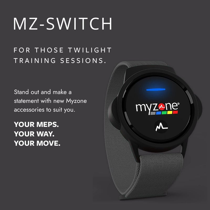MYZONE MZ-Switch Replacement Arm & Wrist Straps - Grey - Vibrant, Adjustable & Comfortable Replacement Fitness Band for the MZ-Switch - Image 3